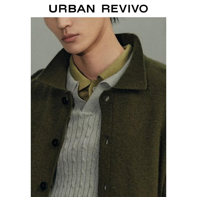 UR Men's 2026 Spring Urban Lapel Pocket Knitted Cardigan