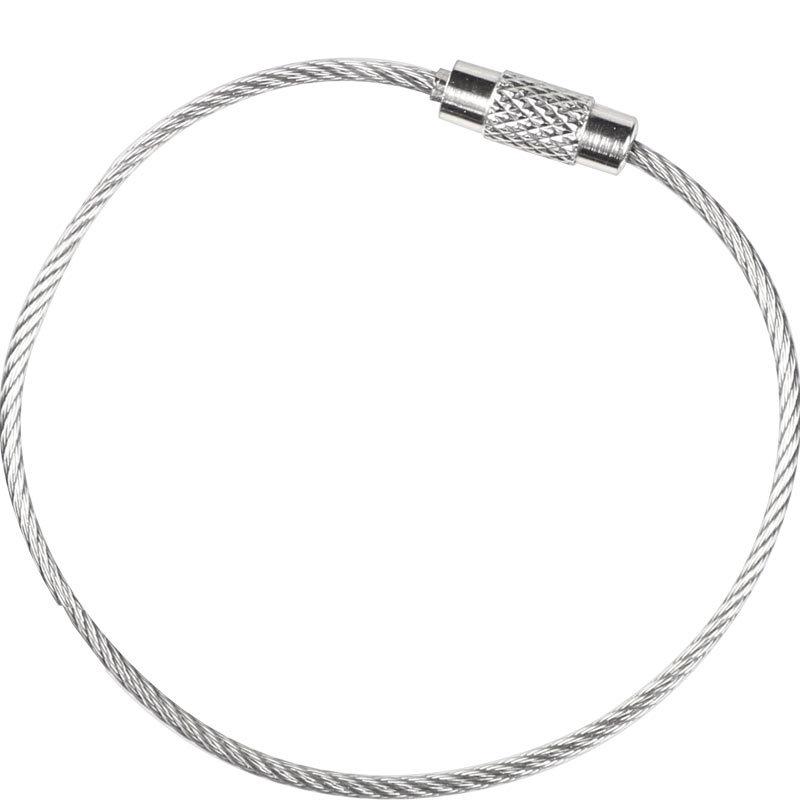 304 Stainless Steel 15cm Wire Rope Keychain Carabiner Connector