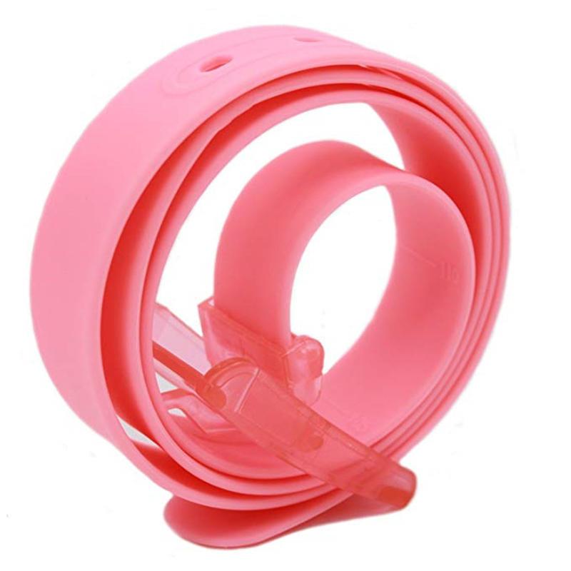 Fashionable Plastic Belt, Caramel Color Multicolor Silicone Rubber Leather Belt, Smooth Buckle For Women Men Adjustable
