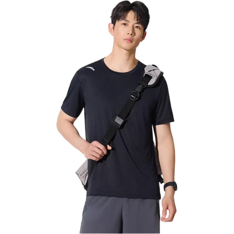 Anta Comfortable Breathable Simple Casual Versatile Short Sleeve T-Shirt Men Tops Basic-Black 952527114-10