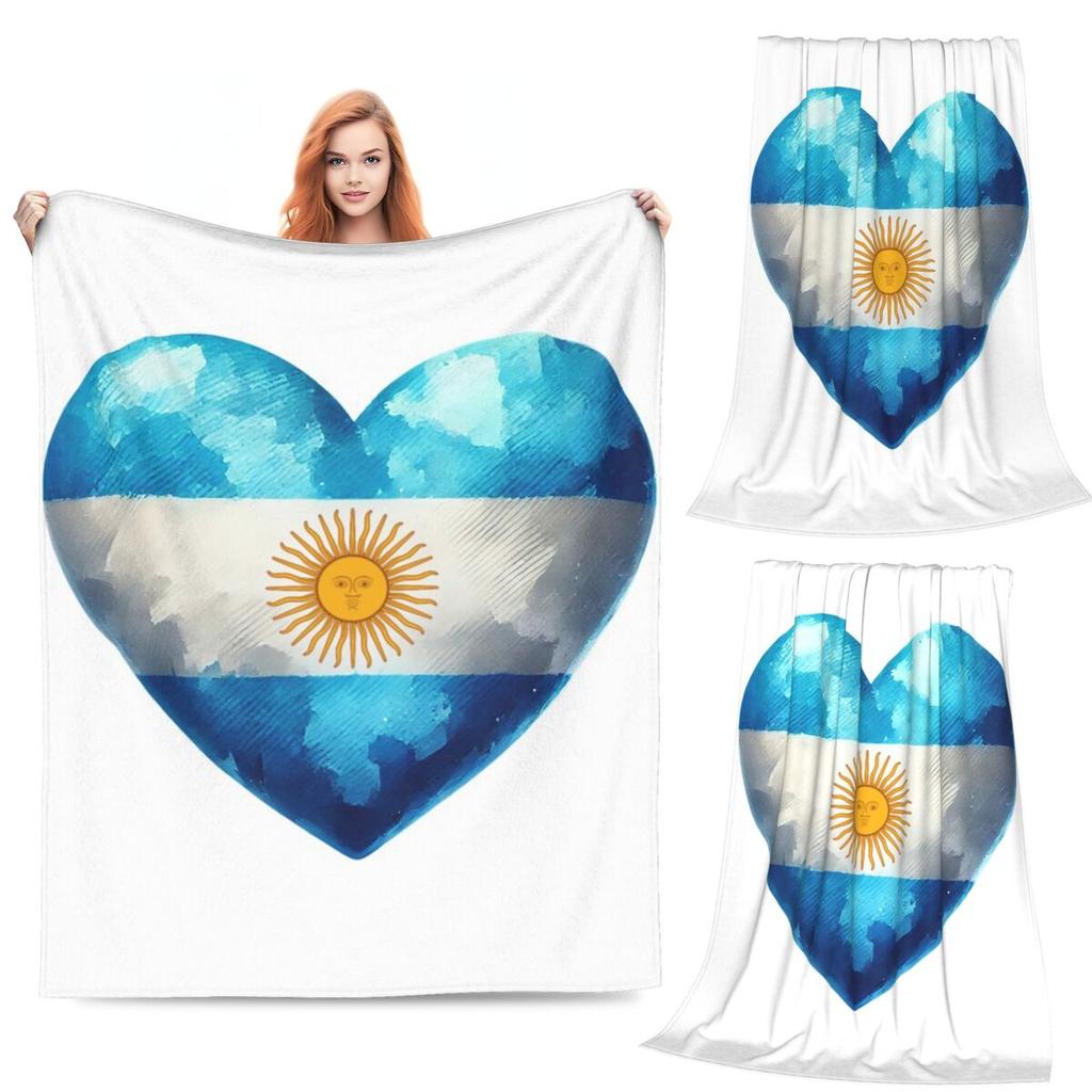 Argentyna Argentyńska Flaga Narodowa Kocie Miękka Ciepła Flanelowa Koc Rzutowy Pluszowy do Łóżka Salonu Pikniku Podróży Dom Kanapa