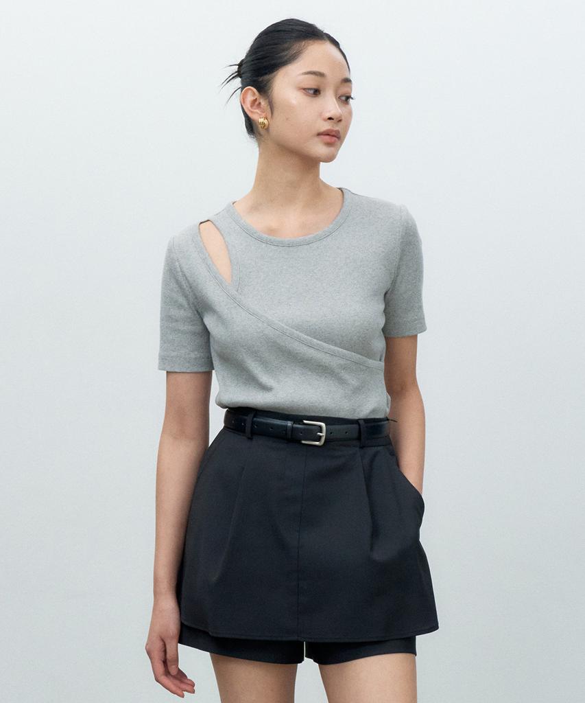 MAKE A TOAST Wave Wide Skirt Pants Black Mbespa007Bk