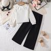 Girls' Fashion Set - Spring-Autumn Children's Sweet Polka Dot Long-Sleeved Shirt + Pants Set
