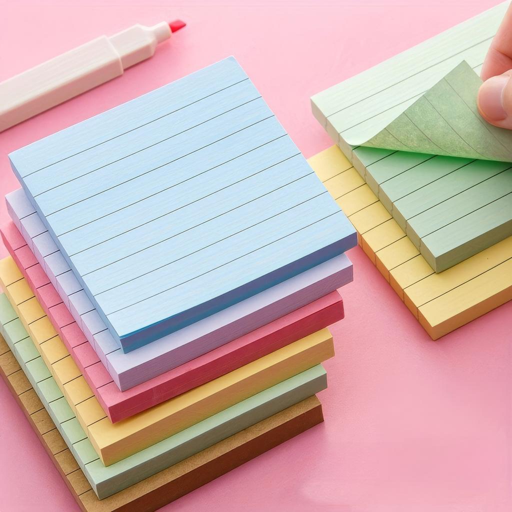 1-Piece Ruled Sticky Note Cube – Compact Design with 100 Sheets for Quick Notes, Indexing, and Bookmarking