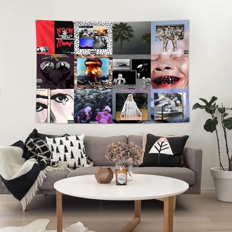Punk Rock Stage Diving Tapestry Retro Black and White Concert Wall Hanging Polyester Decoration Bedroom Dormitory Wall Decor
