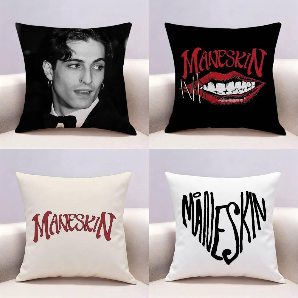 MManeskin DDamiano David Doublesided print Pillow Case Pattern Printed Pillowcase For Living Room Sofa Cushion Cover