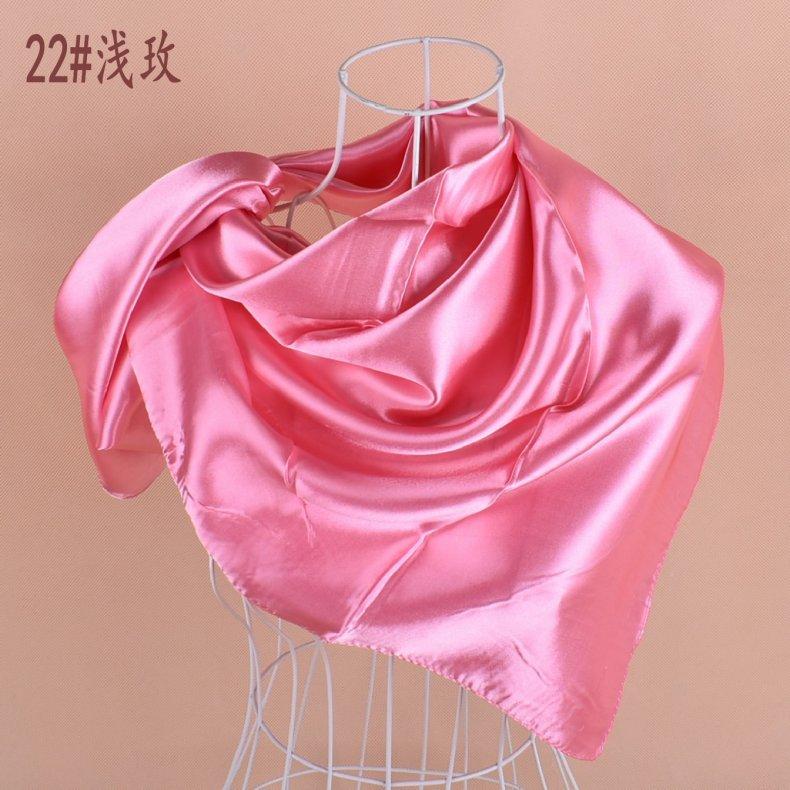Solid Color Silk Scarf Square 90*90 Headscarf Foulard Satin Bandana Cheveux Neckerchief Hijab Accessoires For Woman Hair Scarf