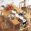Bonhause Pumpkin Halloween Table Runner 13x60 Inch Jack-O-Lantern Black Cat Bat Spooky Kitchen Dinning Table Decoration for Fall Indoor Outdoor Home