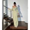 Spring Summer Elegant Sexy Off-the-shoulder Halter Tie Long Sleeve Bandage Bodycon Party Ball Dress for Women