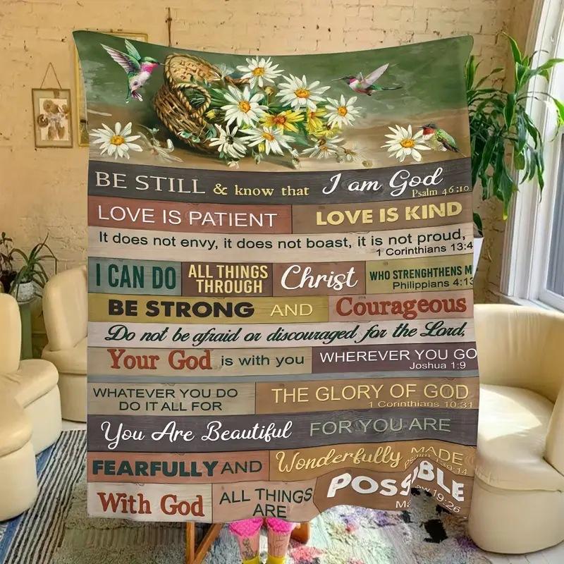 

Prayer Language digital-printed polyester Bedroom velvet flannel cover blanket Fleece soft sofa cover blankets for beds 75x90cm