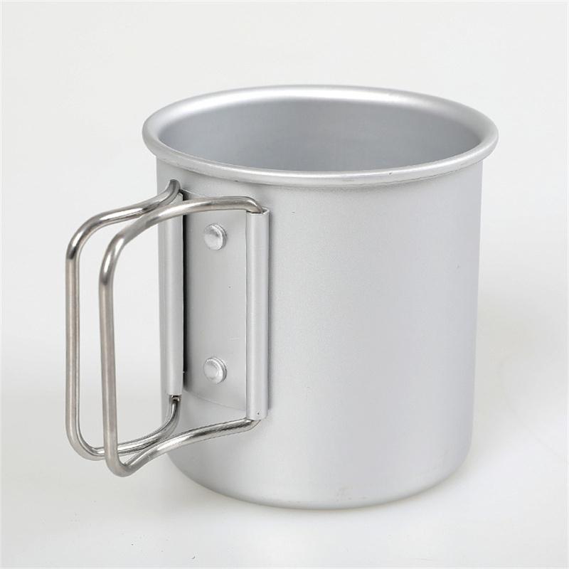 300ml Outdoor Camping Cup With Foldable Handle Portable Ultra-light Aluminum Alloy Mug For Outdoor