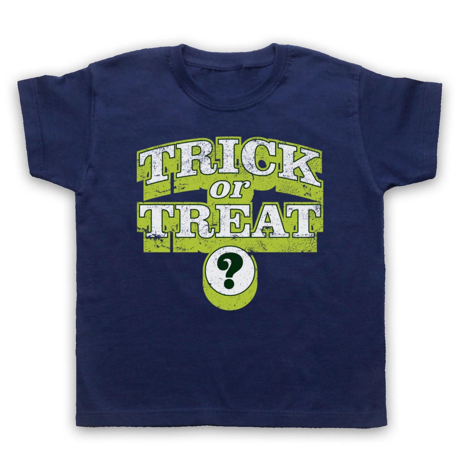 HALLOWEEN TRICK OR TREAT SLOGAN COSTUME SCARY TRADITION KIDS CHILDS T-shirt 100