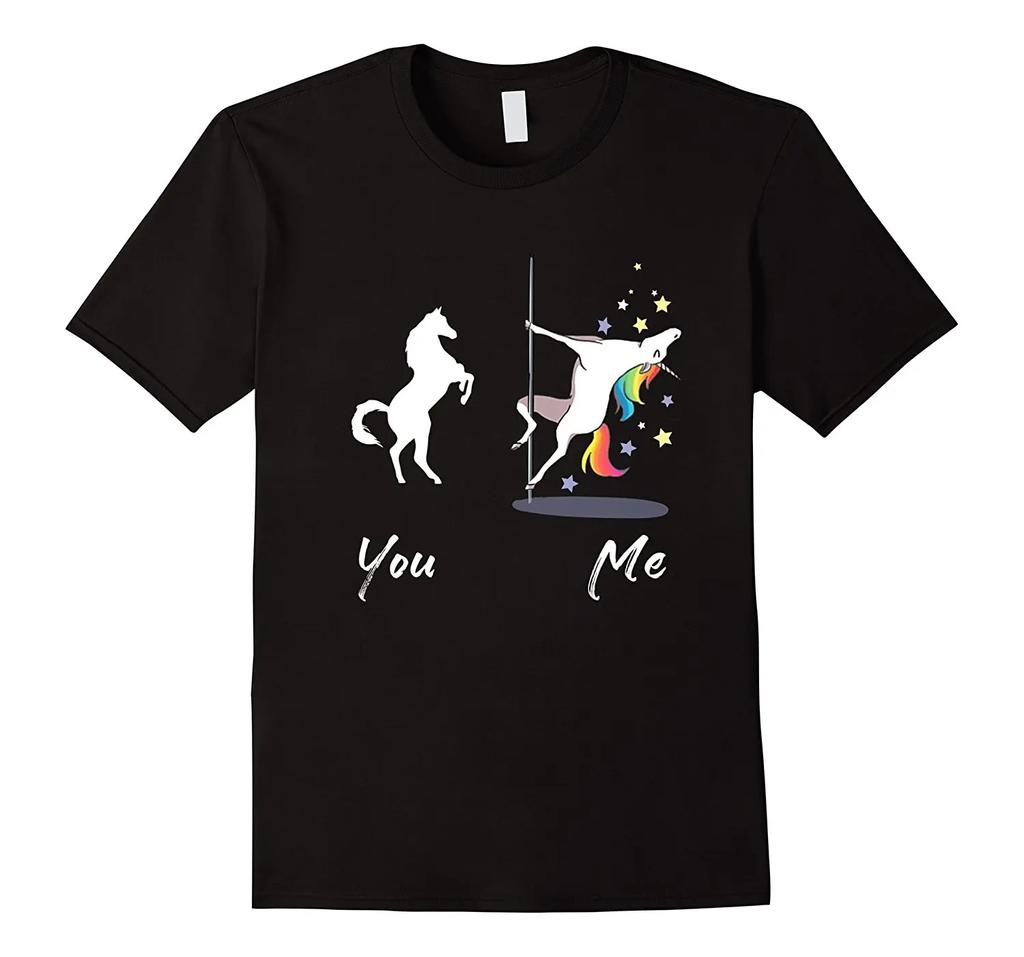 Hip Hop Style Cute Unicorn You Me T Shirt Short Sleeve 100 Cotton Casual Tshirts Loose Top Size S3XL