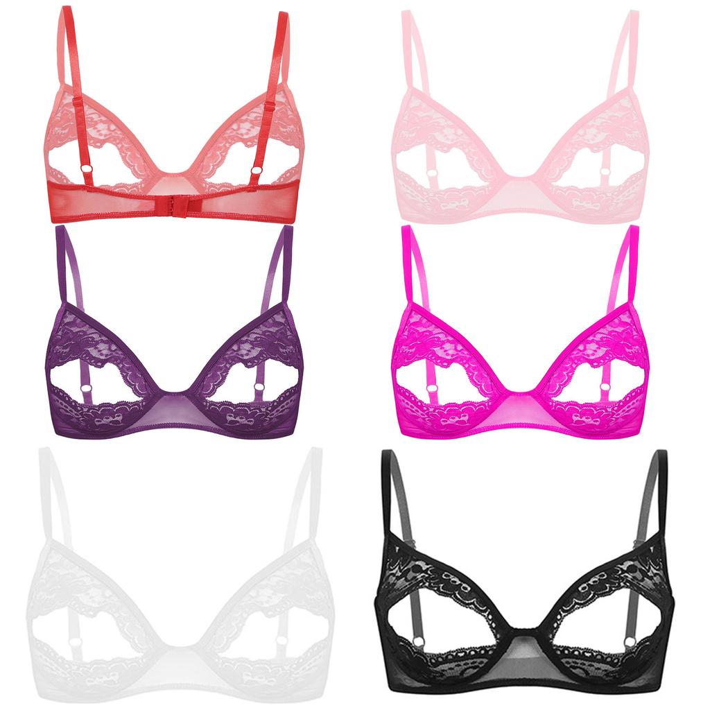 Womens Floral Lace Bralette Adjustable Shoulder Straps Wire-Free Comfortable Daily Lingerie