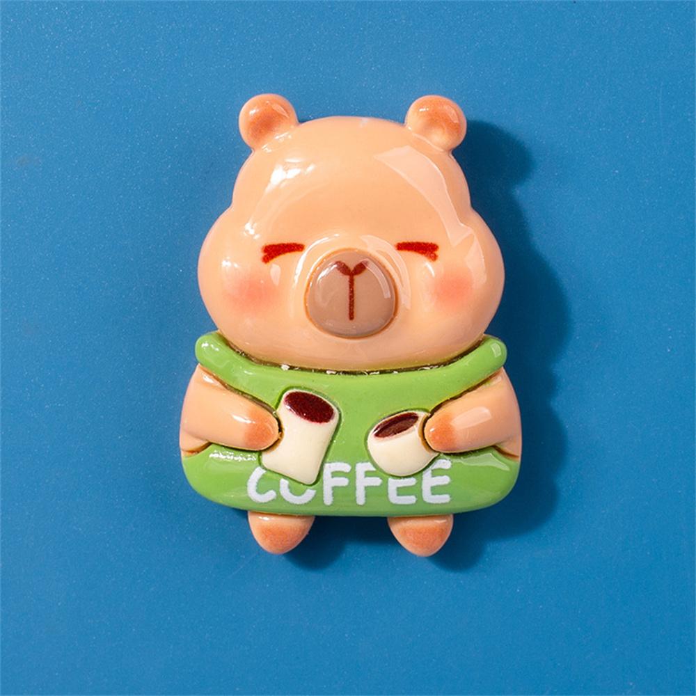Capibala Fridge Magnet Resin 3D Cartoon Refrigerator Magnetic Sticker DIY Message Board Reminder Home Decoration Kitchen