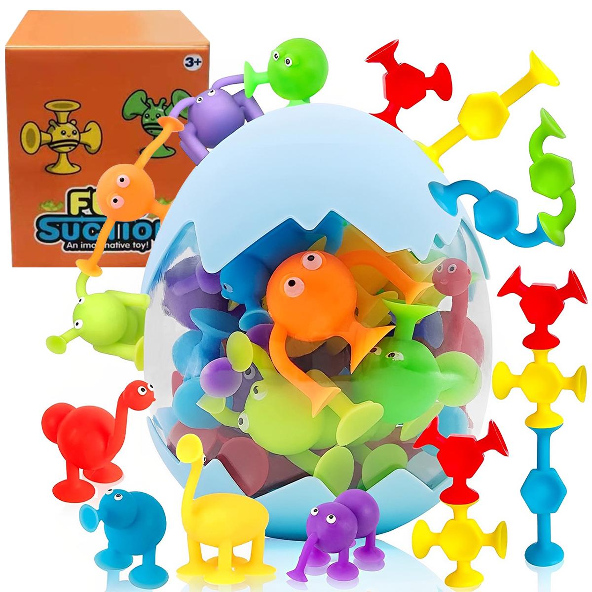 

Toddlers Montessori Suction Cup Bath Toys Toddler DIY Sensory Bath Toys Kids Educational Suction Fidget Suction Cup Travel Toys
