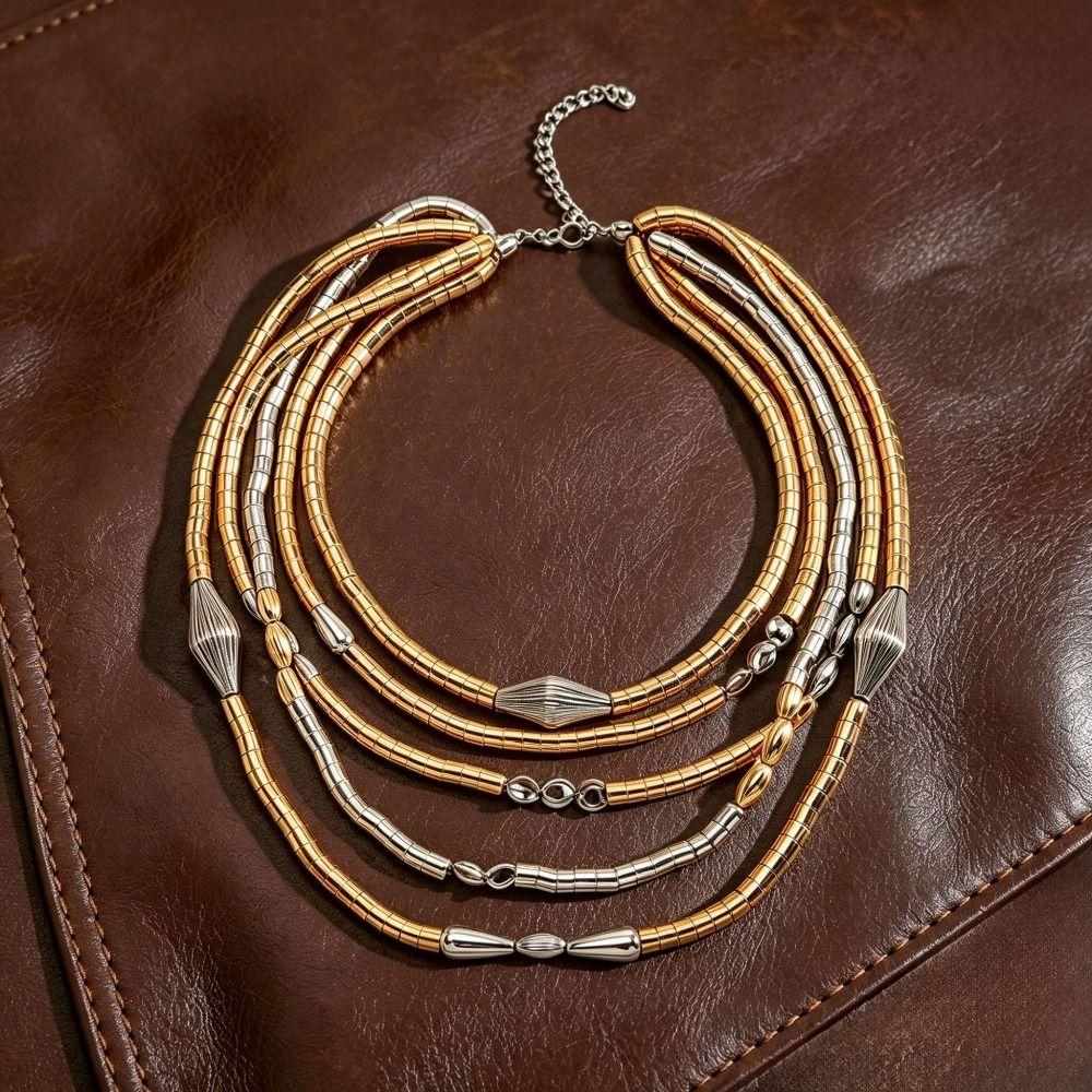 Stackable Multi Layer Choker Layered Woven Bangle Fashion Bohemian Collarbone Chain Gift