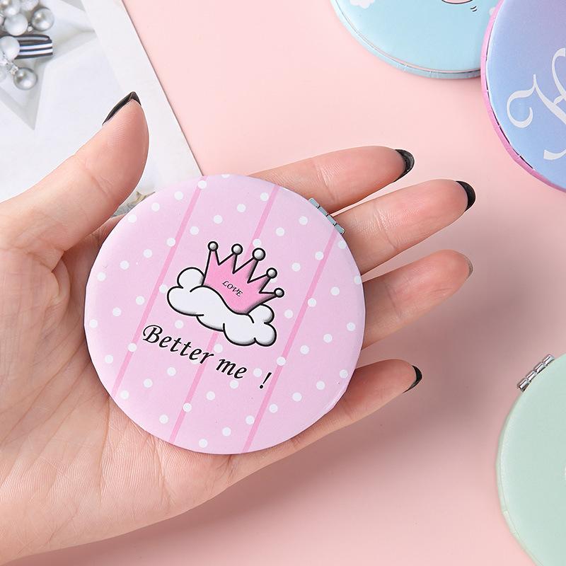 New Cute Cartoon Double-Sided Makeup Mirror 2-Face Portable Foldable Pocket Mirror for Women Girls Travel Makeup Birthday Gifts