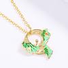 Gingko Leaf Enamel Pendant Women's Leaf Necklace Green Hand dripping Glue