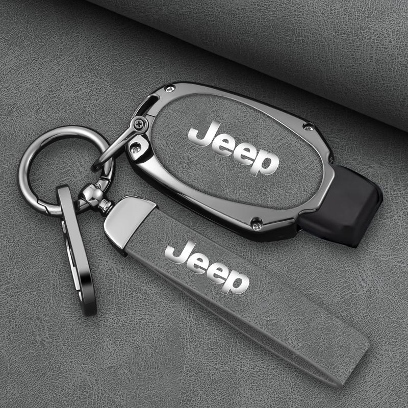 CMJ1 New Zinc Alloy Leather Car Remote Key Case Cover For Jeep Chrysler Grand Cherokee Dodge Durango Magnum Ram Styling Accessories