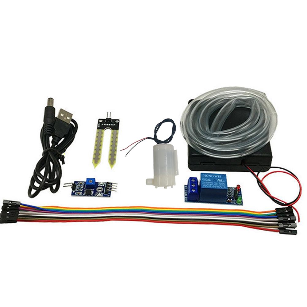 Automatic Irrigation Module DIY Kit Watering System Kit Soil Moisture Sensor Relay Module Mini Water Pump 50cm Hose for Arduino