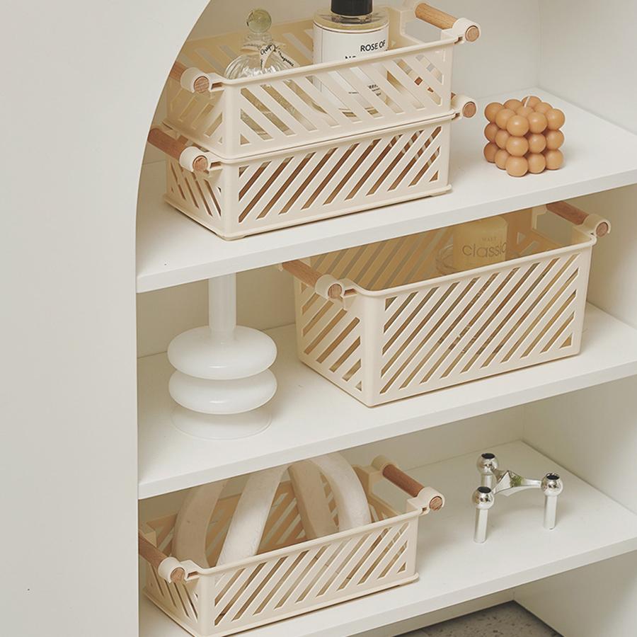 1/2PCS Japanese Simple Desktop Organiser Home Bedroom Sundry Organiser Snacks Basket Cosmetic Storage