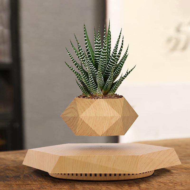 Levitating Air Bonsai Pot Rotation Flower Pot Planters Magnetic Suspension Floating Pot Potted Plant Home Without Plants