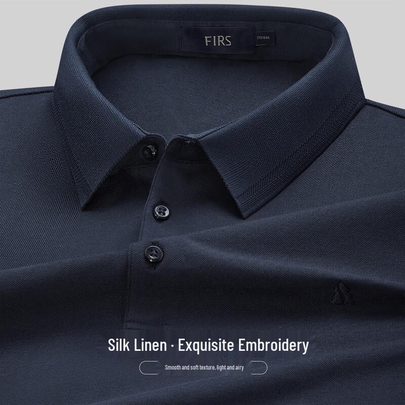 Shanshan Men's Cooling Mulberry Silk Blend Polo T-Shirt