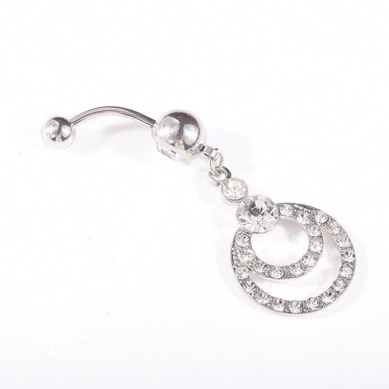 Belly Button Ring Cubic Zirconia Sugical Steel Round  Belly Body Jewelry for Women  Belly Piercing