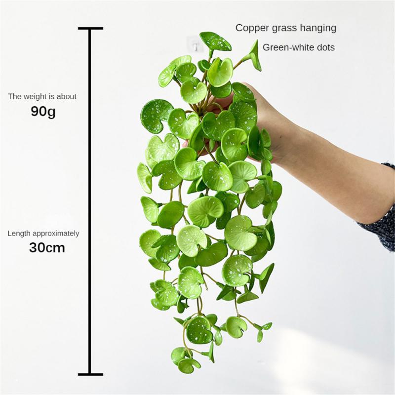 Soft Glue Succulent Plant Mini Artificial Leaves Copper Money Grass Anthurium Leaf Household Decor Desktop Display Party Supply