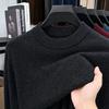 Men 100% Pure Wool Half Turtleneck Sweater, Warm Solid Knit Jumper for Autumn Winter Daily Wear