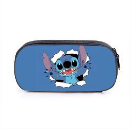 New Stitch Stitch Single-Layer Student Pencil Case Square Large-Capacity Polyester Stationery Box Printable Picture