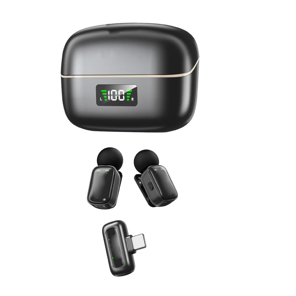 Wireless Lavalier Microphone AI Noise Reduction AI Voice Changer Mic for Video Recording