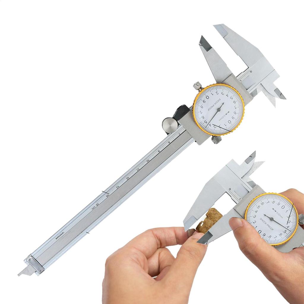 Diameter Measuring Tool 0-6 Inch Range Steel Ruler 0.02mm Accuracy Steel Caliber Measuring Tool With Watch For Depth Thickness