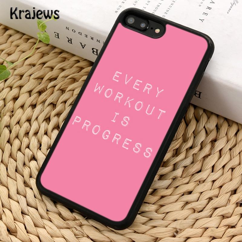 Krajews Pink Workout Motivation fitness Gym Phone Case For iPhone 17 Air 16 15 14 plus 11 12 13 pro max Plus coque Fundas