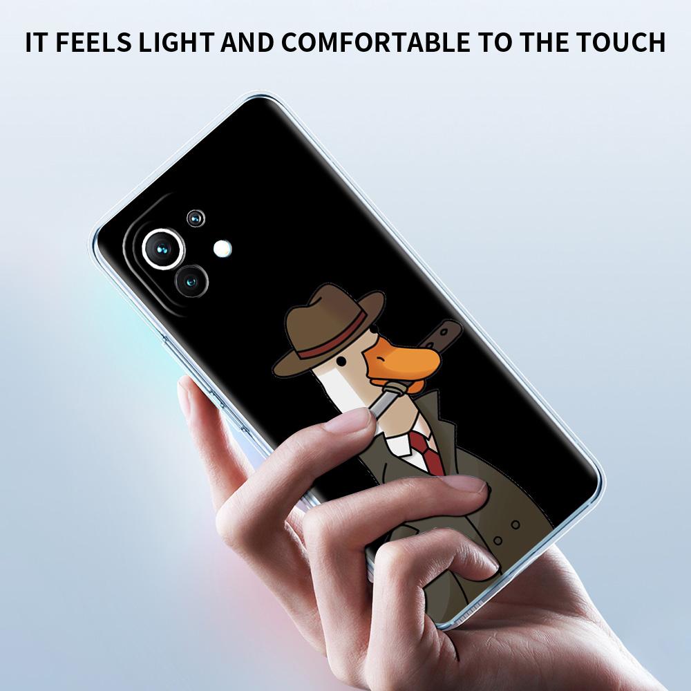 Cartoon Doubt Duck For Poco X5 X3 NFC F5 F4 F3 M3 Clear Case For Xiaomi 12T 12 13 Lite 11 Ultra Mi 10T 5G 11X Pro 11T Soft Cover