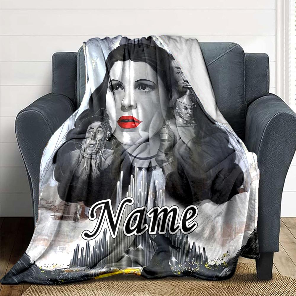 Custom Name Fantasy Portrait Name Party Blanket For Couch Bed Plush Cozy Fuzzy Blanket Super Soft Warm Blankets For Fall And Winter 091659