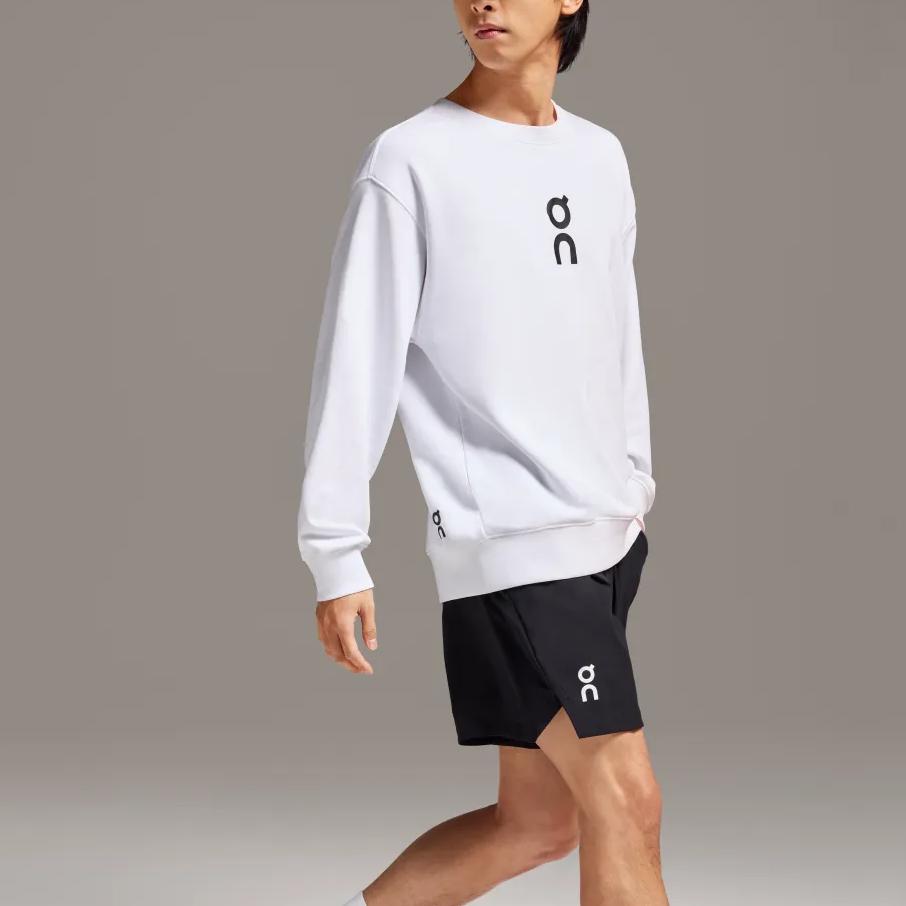On Logo Print Round Neck Pullover Lg Sleeve Sweatshirt Men sweatshirt White 1ME10340069