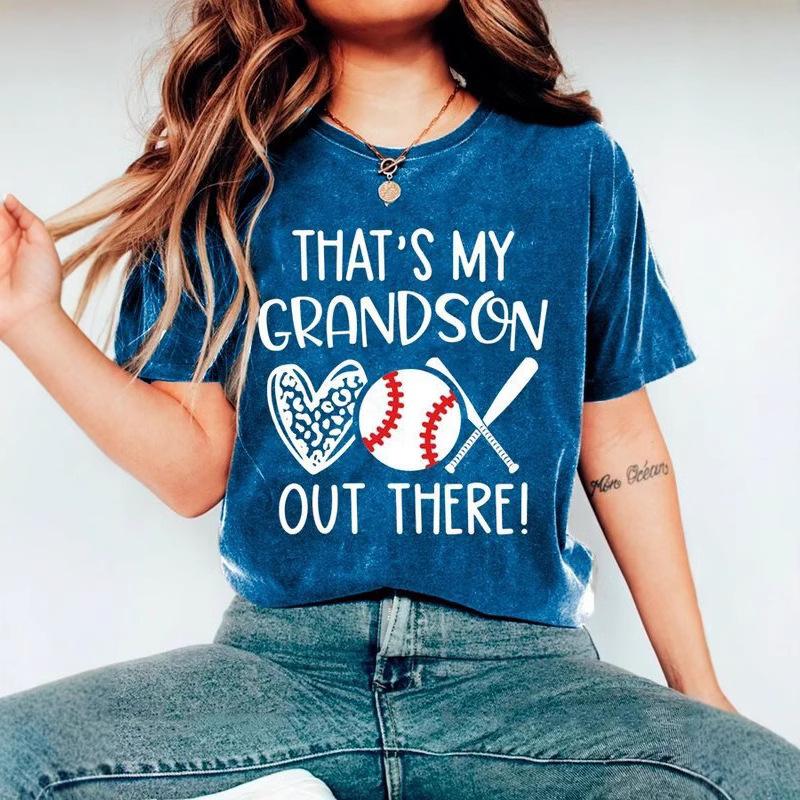 Fashion Hot Summer Women's Clothing New Item Baseball Print Short Sleeved Round Neck Pullover Top 3D Digital Printing 3441 KTB