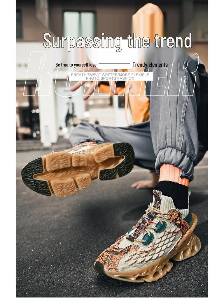 Men's Tech-Inspired Shock-Absorbing Razor Sneakers