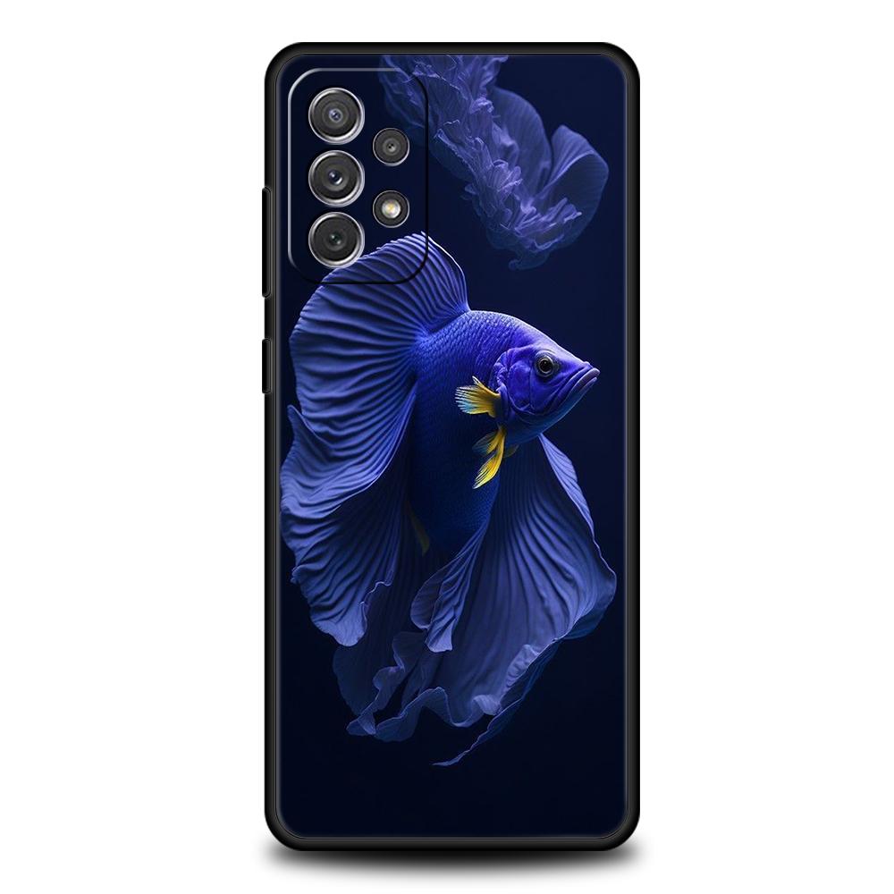 Cute Fish Phone Case for Samsung Galaxy A15 A14 A25 A54 A34 A51 A71 A73 A32 A52 A52S A11 A21S A31 A41 5G Soft Shell Capas Bags