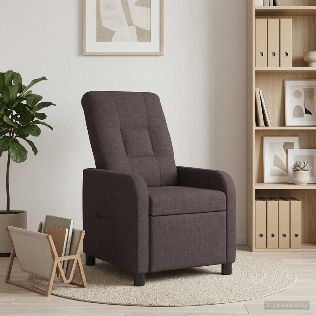 Recliner Dark Brown Fabric