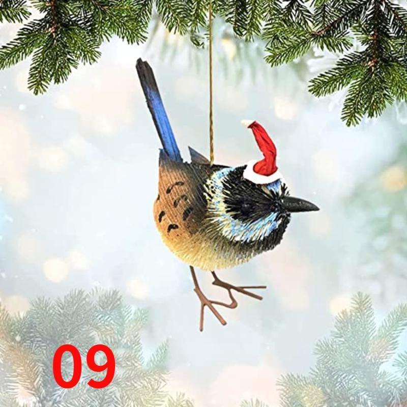 Christmas Acrylic Pendant Animals Decor 12Styles 1pcs Hanging Koala Hedgehog Platypus Bird Xmas Christmas Tree Pendant for Car Backpack Home