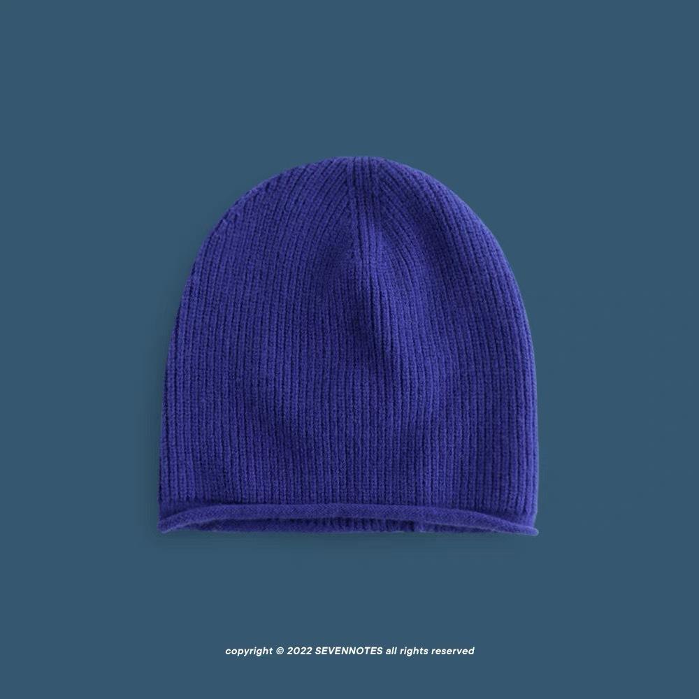 Cold Loose Knitted Hat Men and Women Street Piles of Hats Big Heads Cold Hats Confinement Hat Autumn and Winter