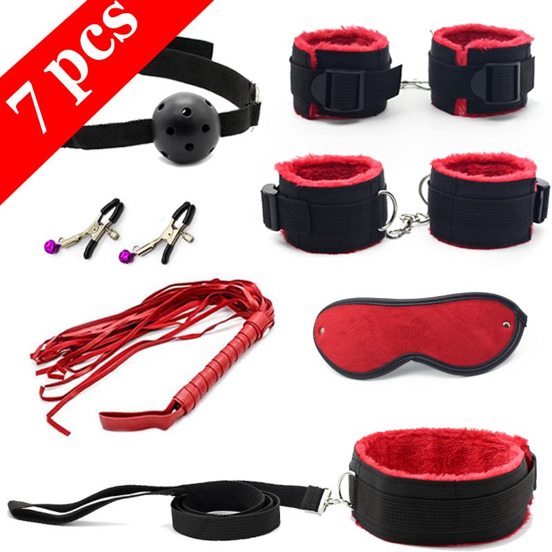 BDSM Bondage Set Erotické hry do postele Dospělí Pouta Svorky na bradavky Bič Výprask SM Soupravy Hraní rolí Sexuální hračky pro