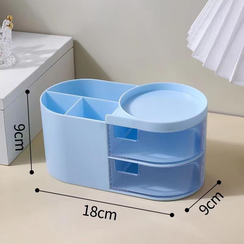 Creative Desktop Storage Box Organizer Plastic Drawer Transparent Kawaii Ins Multifunction Student Pen Holder Organizer Box Cute