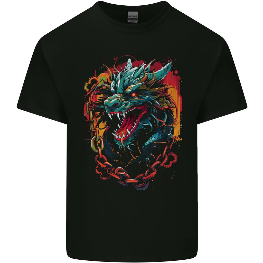 Dragon In Chains Fantasy Unisexs Light Cotton TShirt
