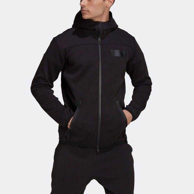 Adidas Jackets Men's Black Hooded Moderate Workwear H31037
