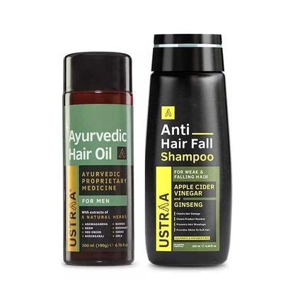 Ayurvedic Hair Oil - 200 Ml | with 8 Natural Herb Extracts | Fights Dandruff & Anti Hair Fall Shampoo - 250ml - Dermatologically Tested