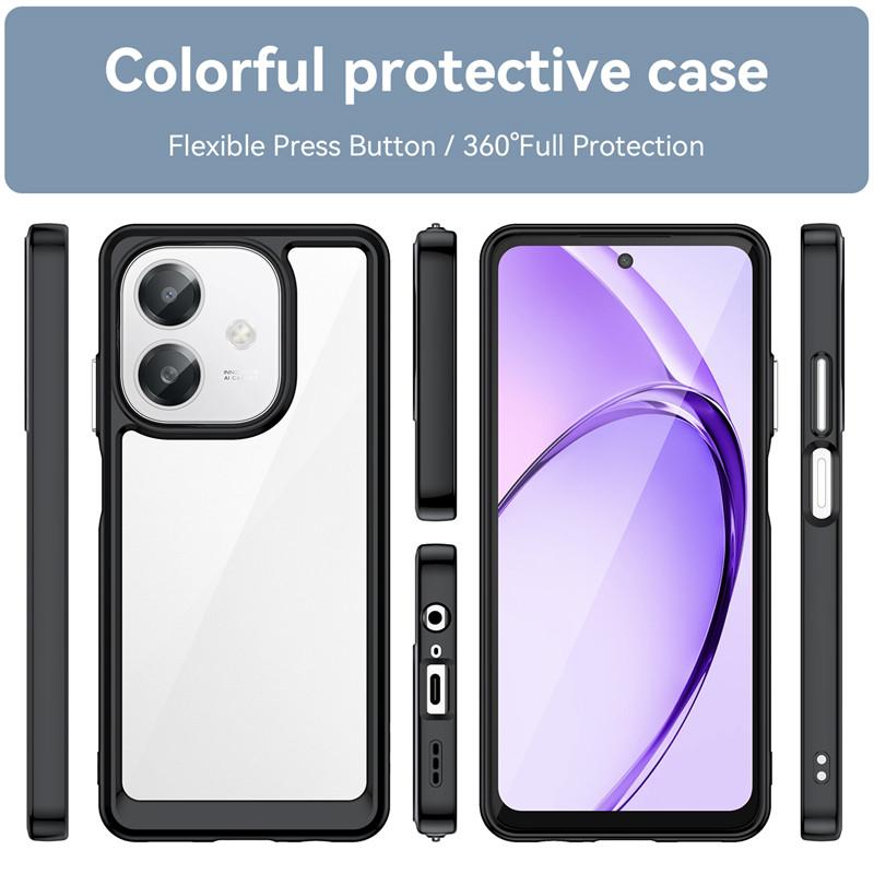 For OPPO A60 5G Case For OPPO A60 5G Cover Funda Clear PC + TPU Silicone Shockproof Protective Phone Back Cover For OPPO A60 5G